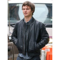 Ansel Elgort Bomber Leather Jacket