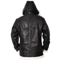 B3 Bomber Removable Hood Sheepskin Leather Jacket