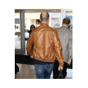 Jason Statham Brown Bomber Leather Jacket-Men