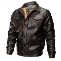 Fleece Warm Thick Winter Motorcycle Leather Jacket