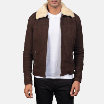 Coffner Brown Shearling Fur Leather Jacket