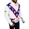 Evel Knievel Motorcycle White Leather Jacket