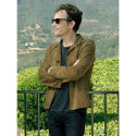 ECHO IN THE CANYON BROWN SUEDE LEATHER JACKET-MEN