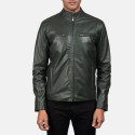 Ionic Green Biker Leather Jacket