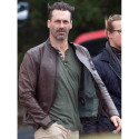 Jon Hamm Baby Driver Brown Jacket