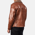 Alberto Brown Shearling Leather Jacket Mens