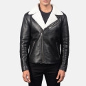 Alberto White & Black Shearling Leather Jacket