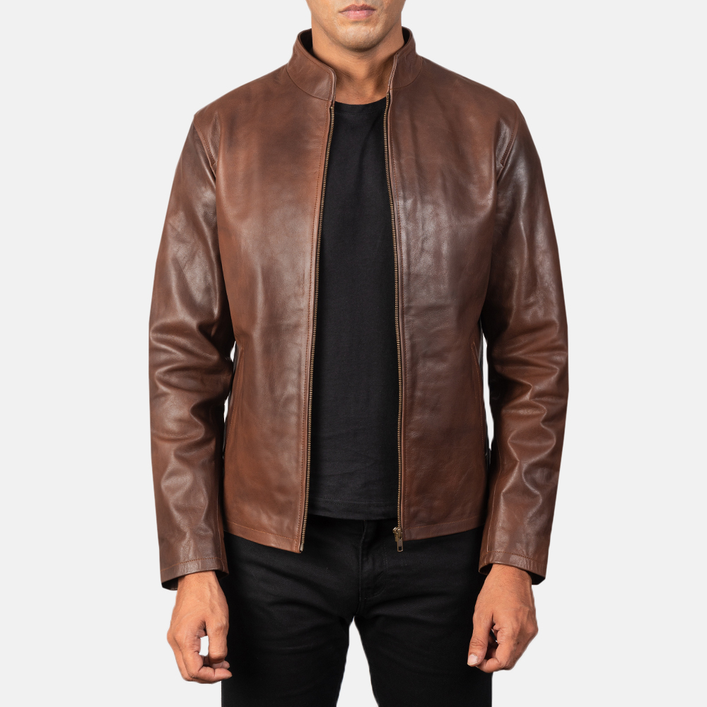 Alex Brown Biker Leather Jacket