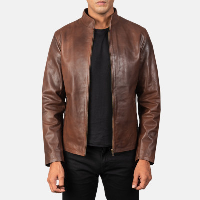 Alex Brown Biker Leather Jacket