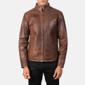 Alex Brown Biker Leather Jacket