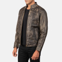 Alex Distressed Brown Biker Leather Jacket