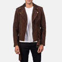 Allaric Alley Mocha Suede Biker Leather Jacket