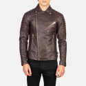Armand Maroon Biker Leather Jacket