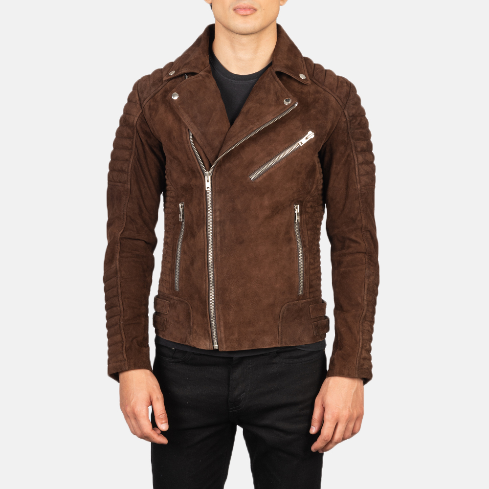 Armand Mocha Suede Biker Leather Jacket