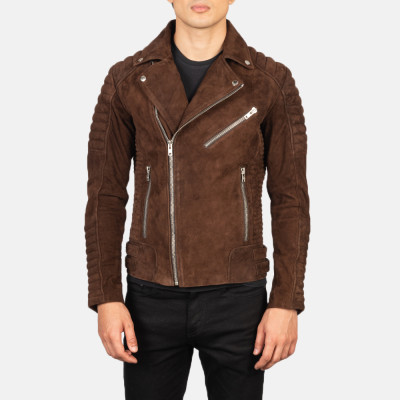 Armand Mocha Suede Biker Leather Jacket