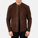 Charcoal Mocha Suede Biker Leather Jacket