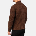 Charcoal Mocha Suede Biker Leather Jacket