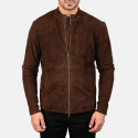 Charcoal Mocha Suede Biker Leather Jacket