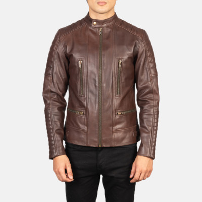 Damian Brown Biker Leather Jacket