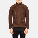 Damian Mocha Suede Biker Leather Jacket