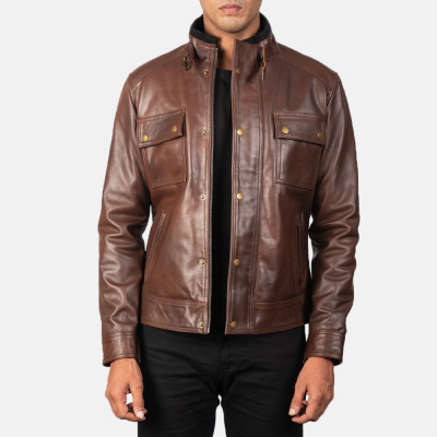 Darren Brown Biker Leather Jacket