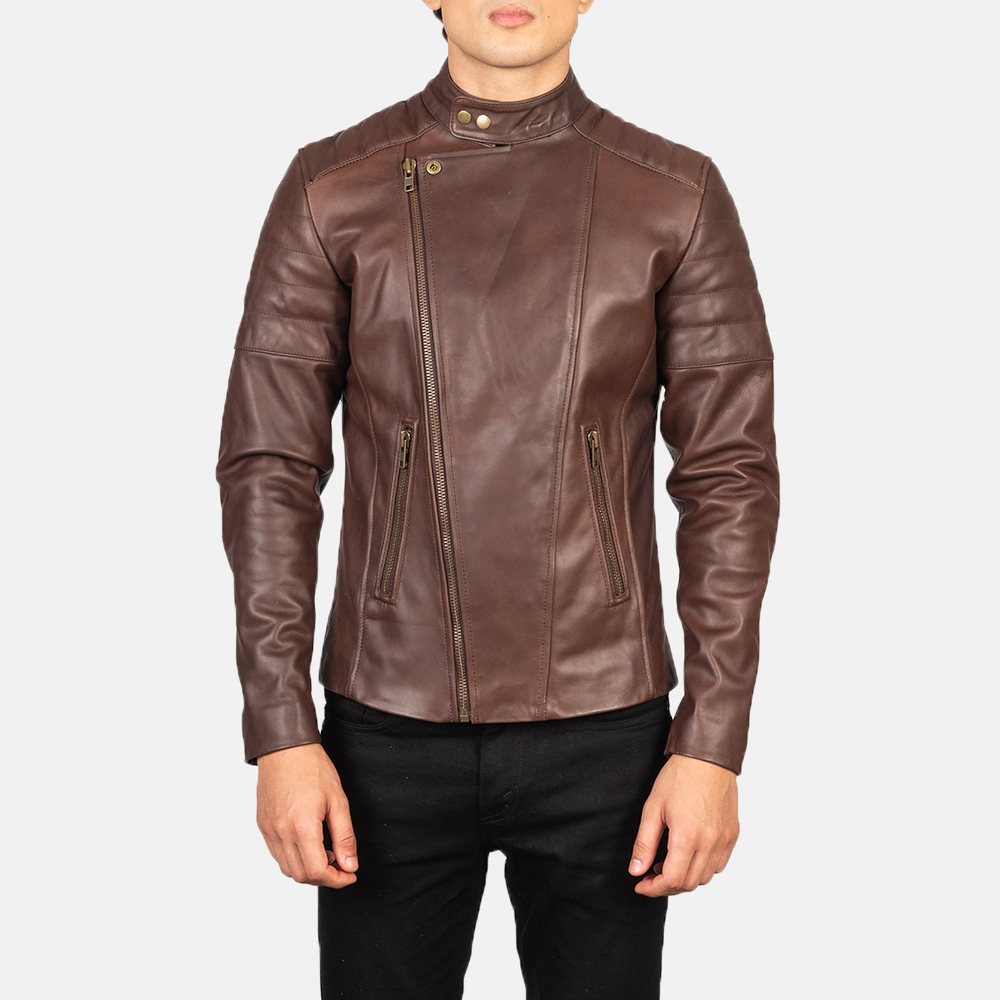 Faisor Brown Biker Leather Jacket
