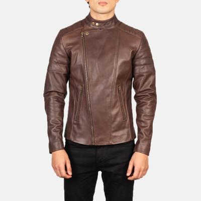 Faisor Brown Biker Leather Jacket