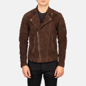 Faisor Mocha Suede Biker Leather Jacket