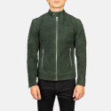 Fernando Quilted Green Suede Biker Leather Jacket