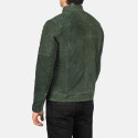 Fernando Quilted Green Suede Biker Leather Jacket