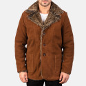 Furlong Brown Suede Leather Coat
