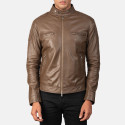 Gatsby Mocha Biker Leather Jacket