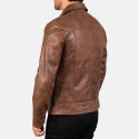 Lavendard Brown Biker Leather Jacket