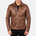 Lavendard Brown Biker Leather Jacket