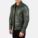 Lavendard Green Biker Leather Jacket