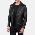 Noah Black Biker Leather Jacket