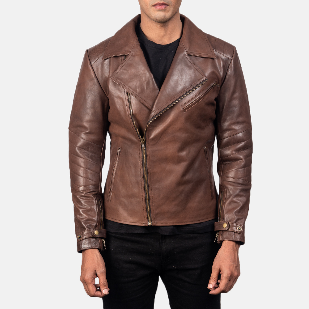 Raiden Brown Biker Leather Jacket