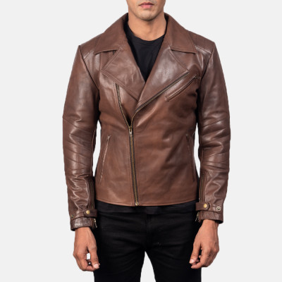 Raiden Brown Biker Leather Jacket