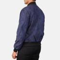 Shane Blue Suede Leather Bomber Jacket
