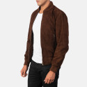 Shane Mocha Suede Leather Bomber Jacket