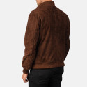 Shane Mocha Suede Leather Bomber Jacket