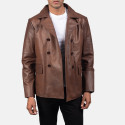Mr. Bailey Brown Naval Leather Peacoat