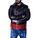Freddie Mercury Red and Black Leather Jacket