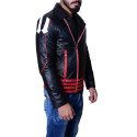 Freddie Mercury Red and Black Leather Jacket
