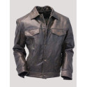 Men’s Casual Leather Jacket In Black For Bikers