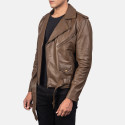 Allaric Alley Mocha Biker Leather Jacket