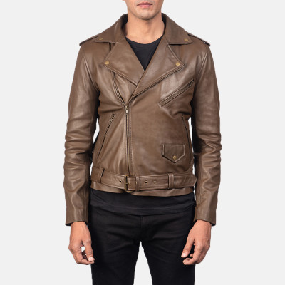 Allaric Alley Mocha Biker Leather Jacket