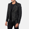 Allaric Alley Distressed Black Biker Leather Jacket