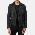 Allaric Alley Distressed Black Biker Leather Jacket