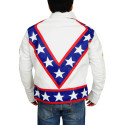 Evel Knievel Motorcycle White Leather Jacket